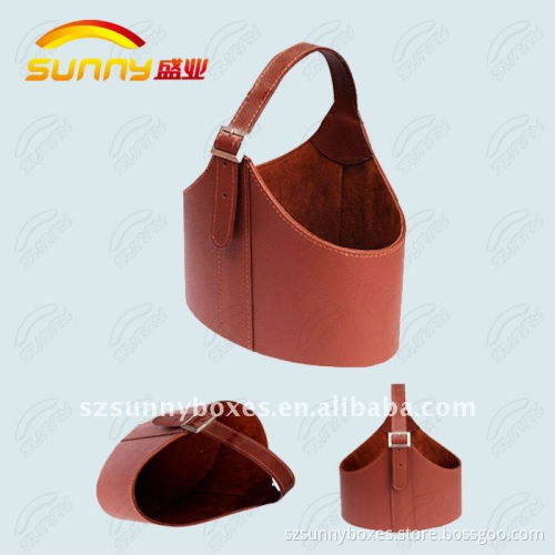 Leather storage box
